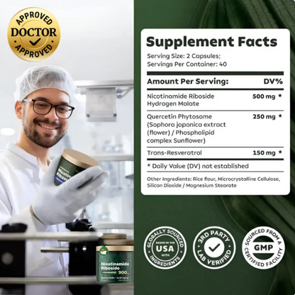 Reclaim Your Vitality: Clinically-Backed NAD+ Booster with Resveratrol